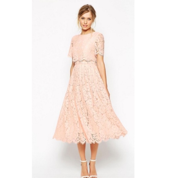 ASOS Dresses & Skirts - NWOT ASOS | Lace Crop Top Midi Dress